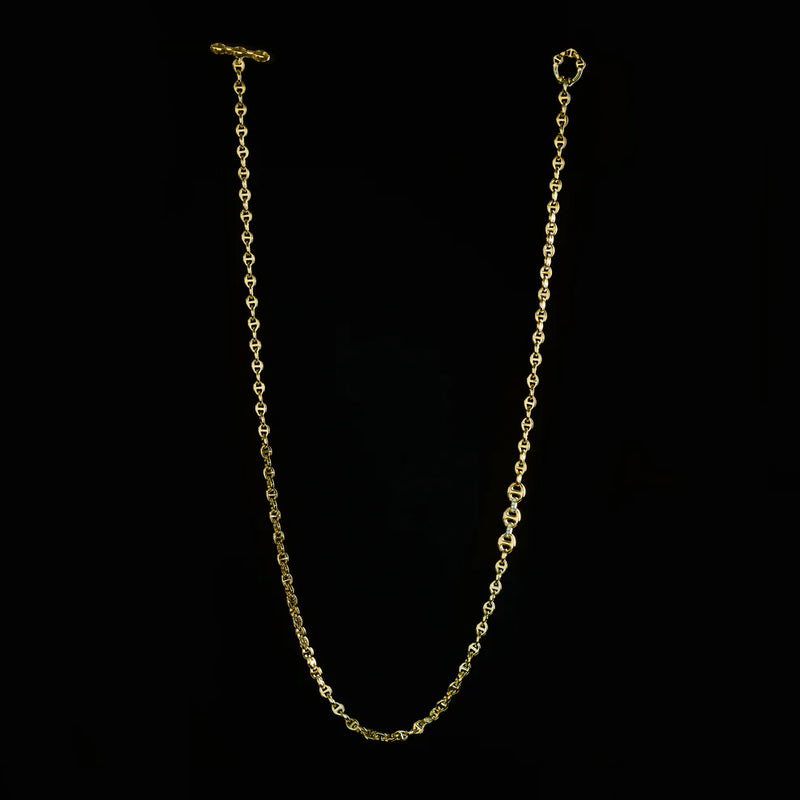 26" 3MM Open Link Necklace in Yellow Gold