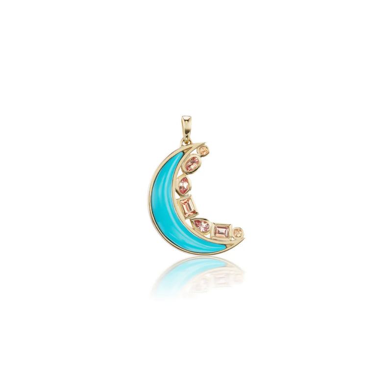 Mini Turquoise Crescent Necklace