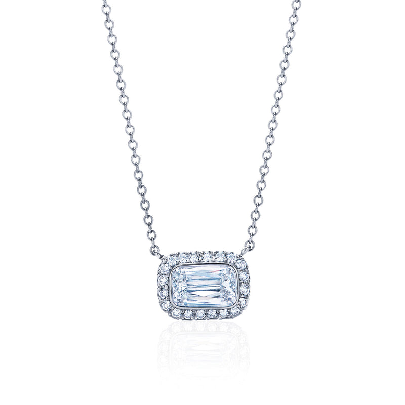 Ashoka East-West Pendant with Diamond Surround