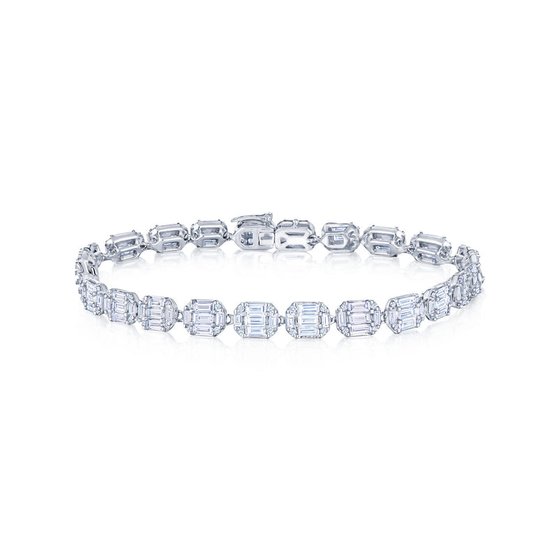 Sunburst Line Bracelet with Emerald Cut Diamonds