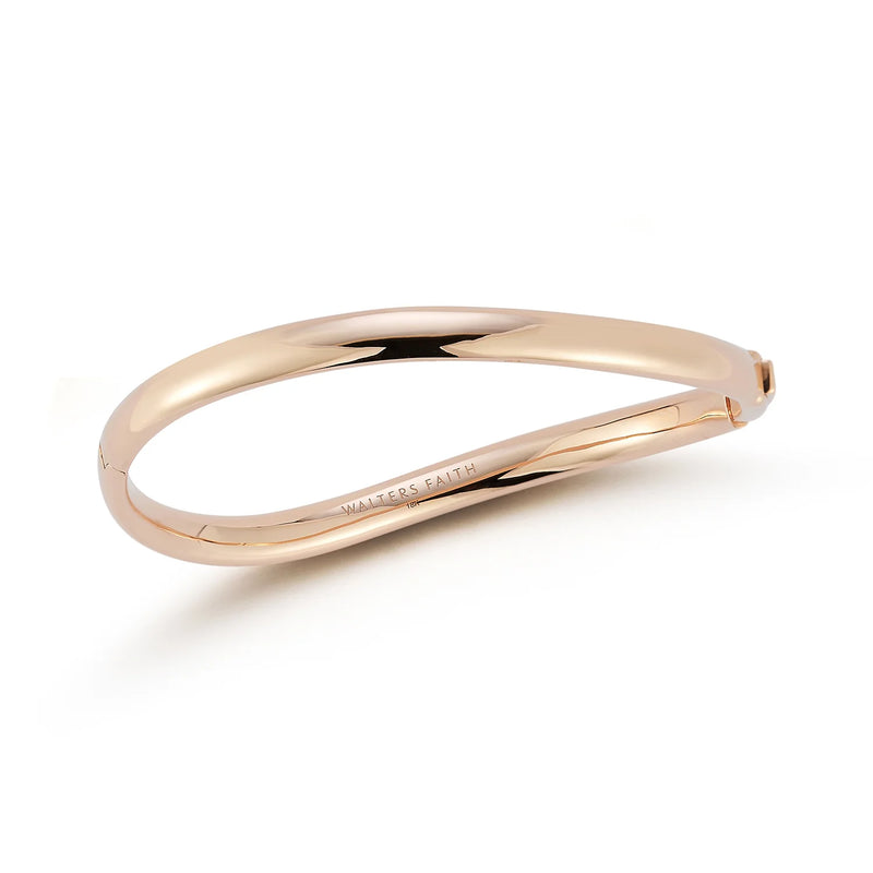 Julian Wave Curved Bracelet, Rose Gold