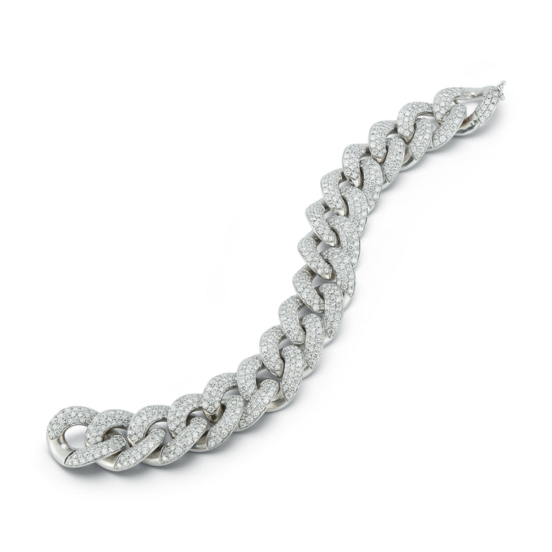 Saxon White Gold and Diamond Link Bracelet