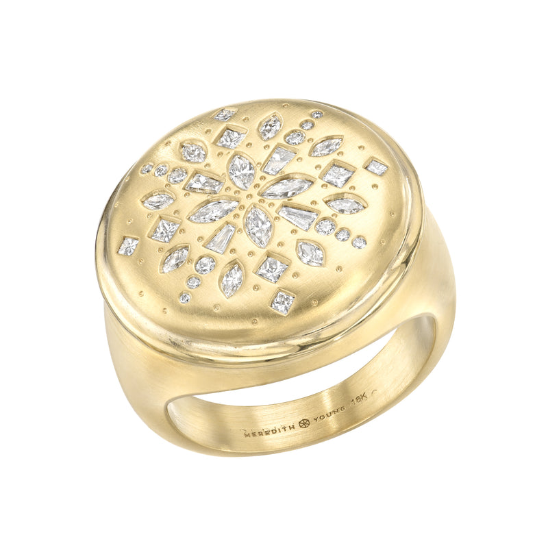 Diamond Chaos Signet Ring