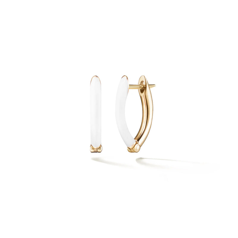 Cristina Earrings Small (White Enamel)