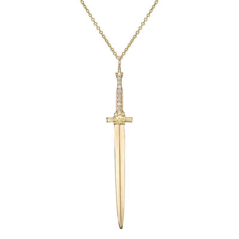 Large Diamond Dagger Pendant