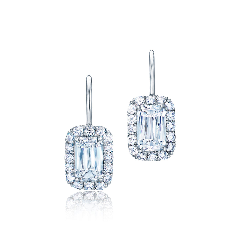 Ashoka Silhouette Diamond Drop Earrings, White Gold
