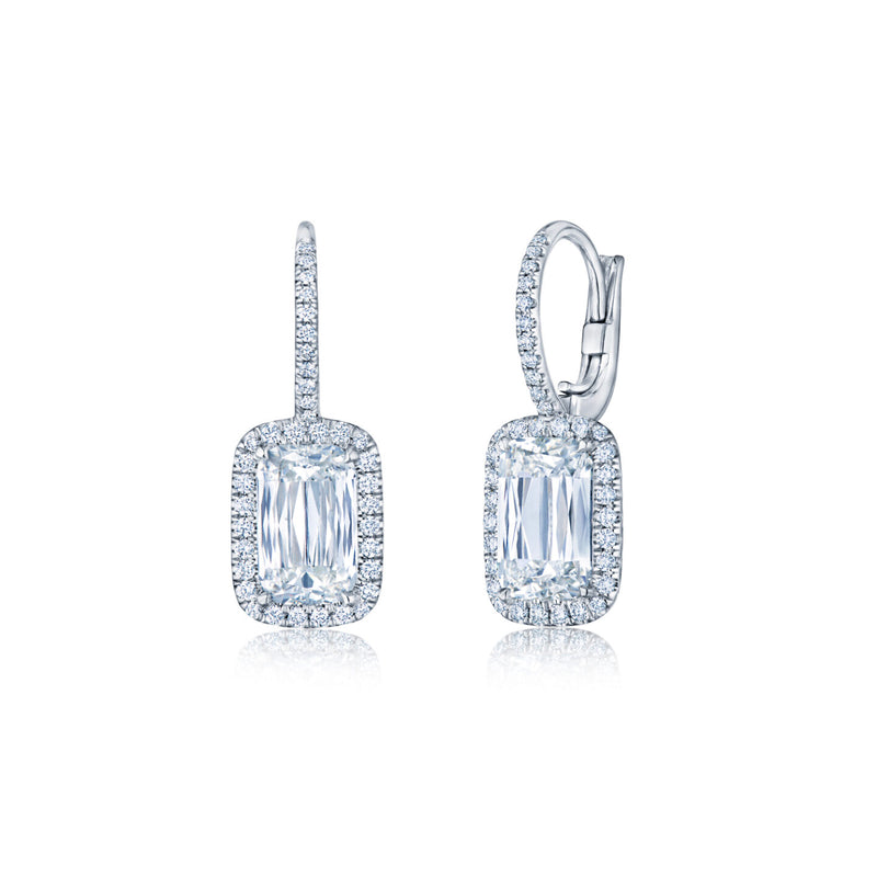 Ashoka Silhouette Diamond Drop Earrings, Platinum