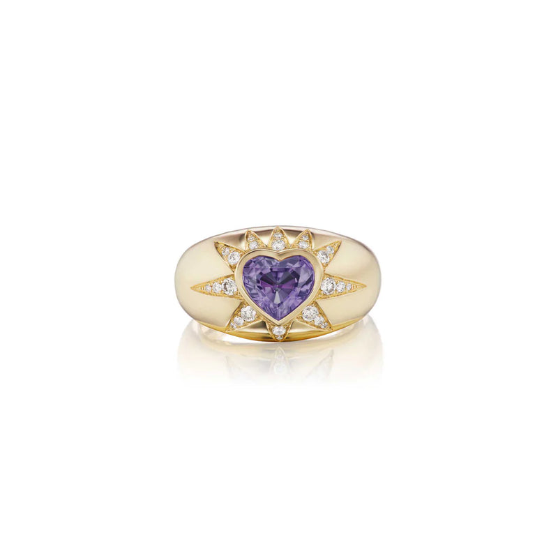 Starburst Heart Ring with Iolite