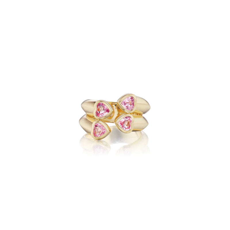Lovers Bypass Ring, Pink Sapphires
