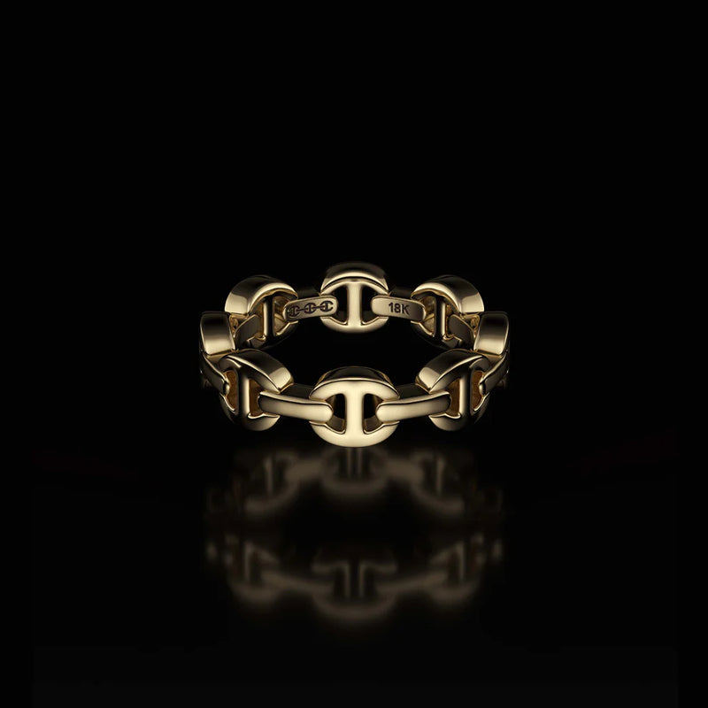 Dame Tri-Link Ring - Yellow Gold