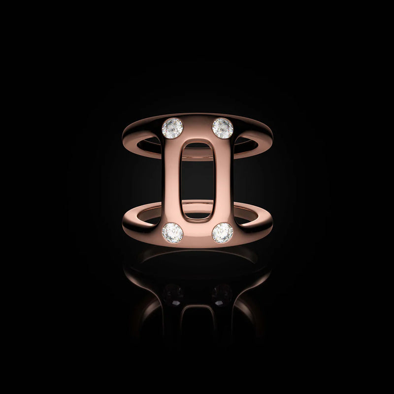 Phantom II Ring, Rose Gold + Diamond Hits