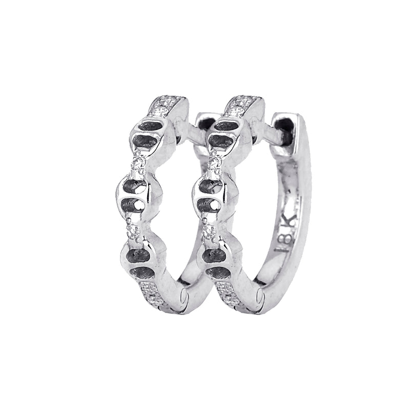 Huggie Earrings with Diamond Bridges