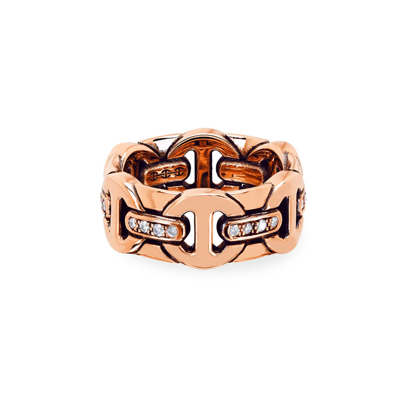 Wall Classic Ring, Rose Gold + Diamonds