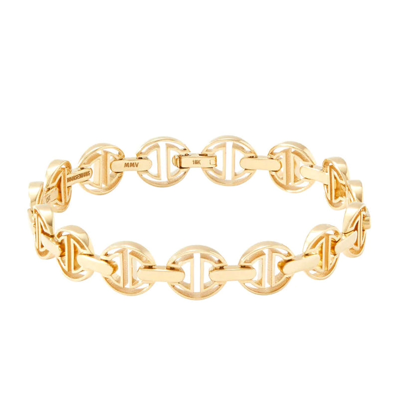 Yellow Gold Small Link MMV Bracelet