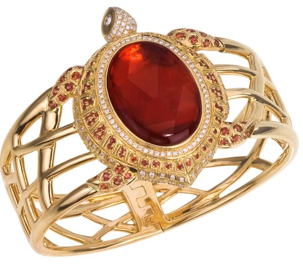 Fire Opal Sea Turtle Cuff