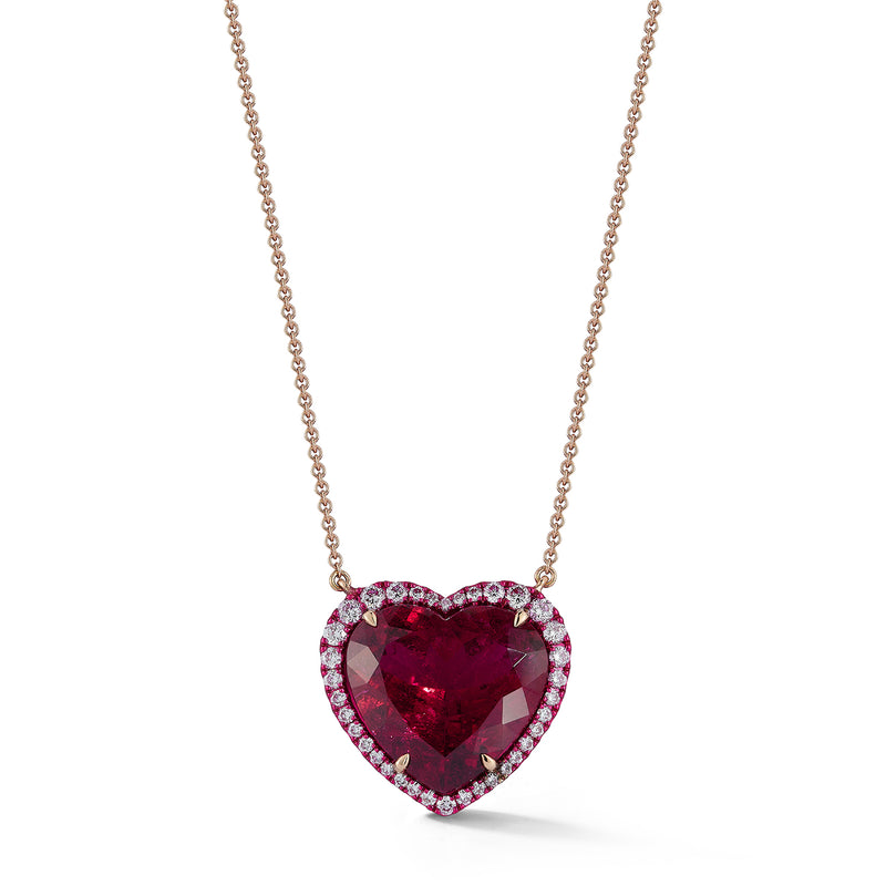 Graffiti Rubellite Heart Necklace