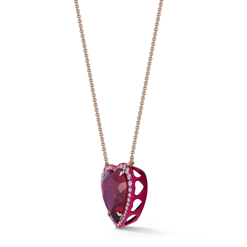 Graffiti Rubellite Heart Necklace