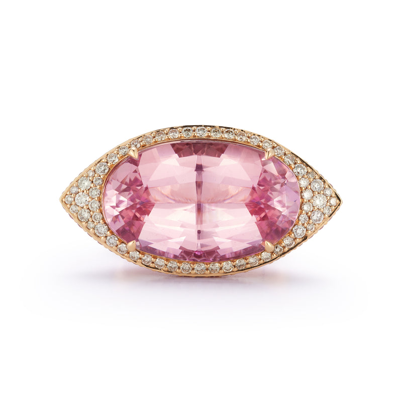 15.04ct Oval Morganite Cocktail Ring, Marquise Shape