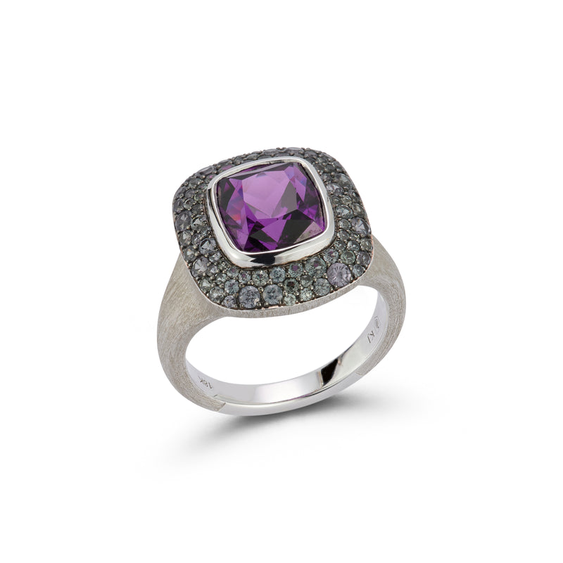 Purple Garnet Ring with Color Change Garnet Melee