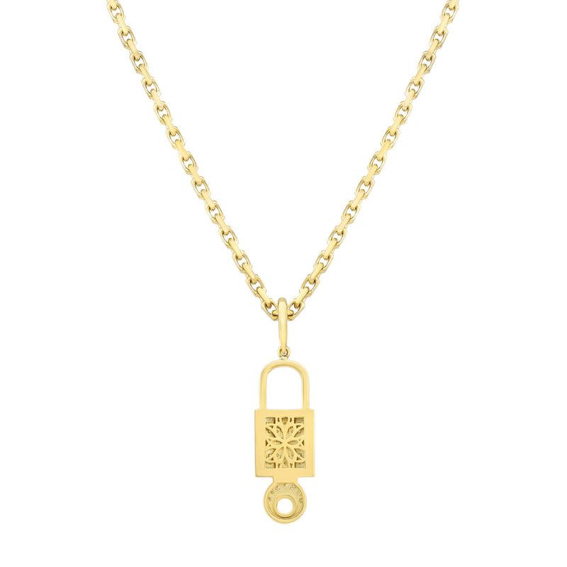 Large Lock Diamond Pendant