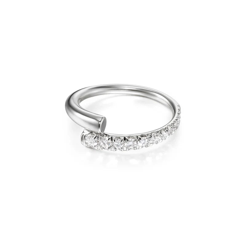 Lola Pinky Ring (Partial Diamond, White Gold)