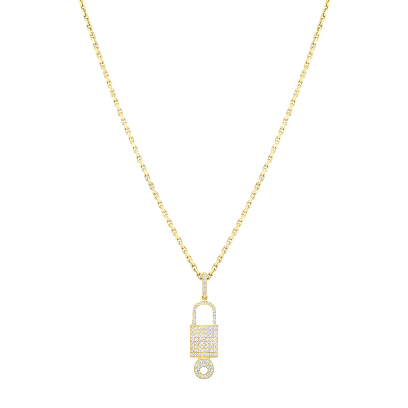 Large Lock Diamond Pendant