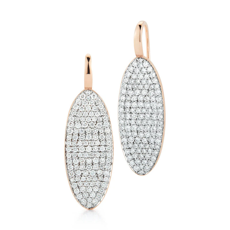 Lytton Rose Gold and Diamond Oval Earrings