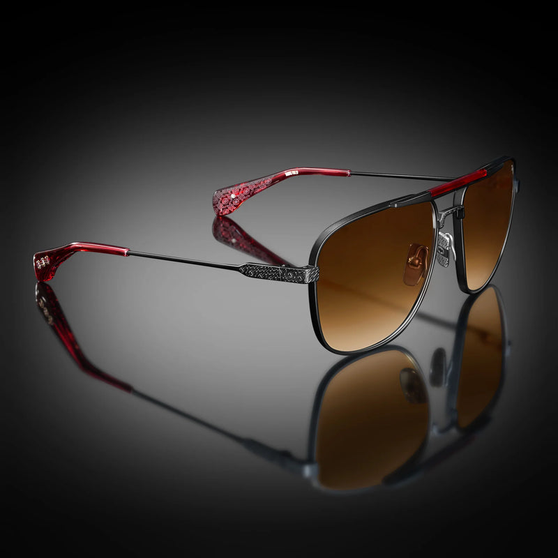 Model XI Sunglasses x Matte Black/Bordeaux Frame