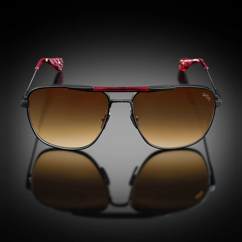 Model XI Sunglasses x Matte Black/Bordeaux Frame