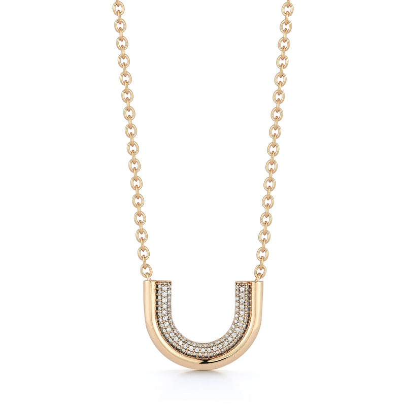 Thoby Rose Gold and Diamond Large Tubular Necklace