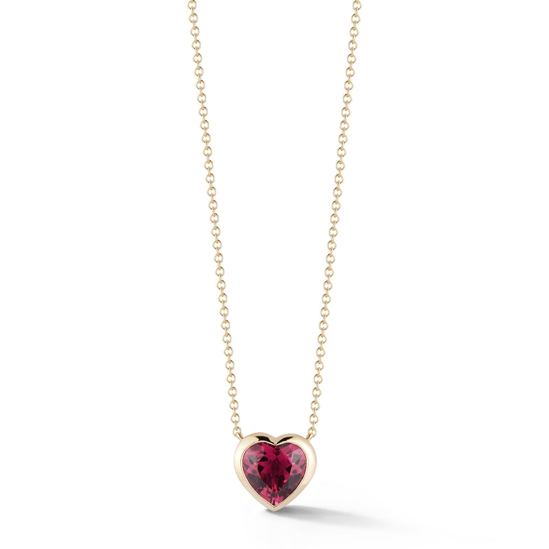 Large Malaya Garnet Heart Pendant