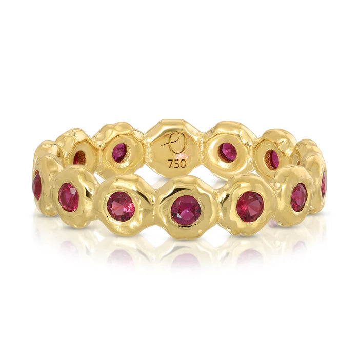 Medium Nesting Gem Eternity Ring, Ruby