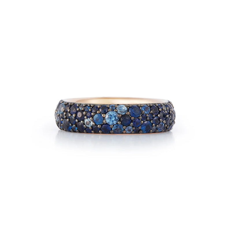 OC x WF 18K Rose Gold Blue Sapphire Band Ring