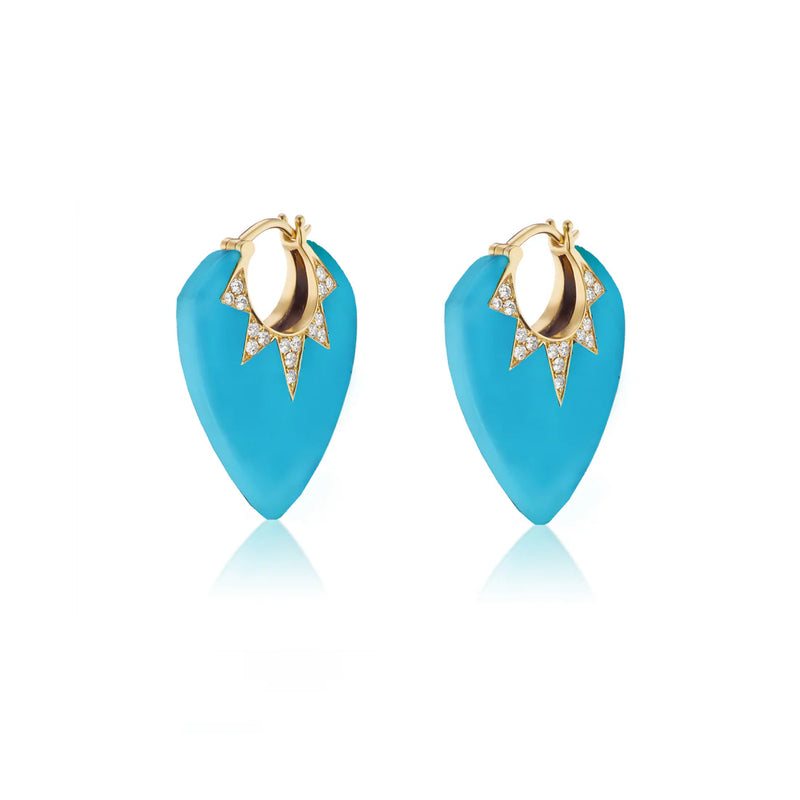 Classic Guitar Pick Turquoise Earrings