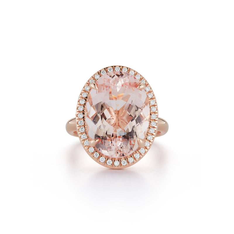 10.30ct Oval Morganite Cocktail Ring