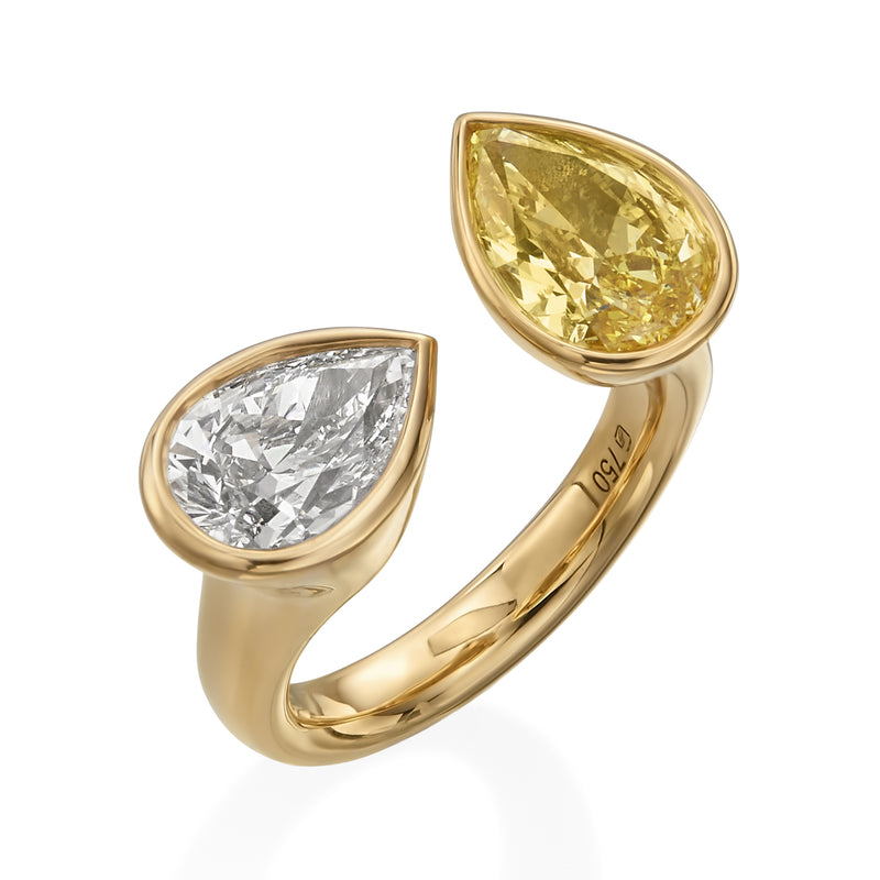 Yellow Gold Spectrum Ring with Yellow and White Diamonds