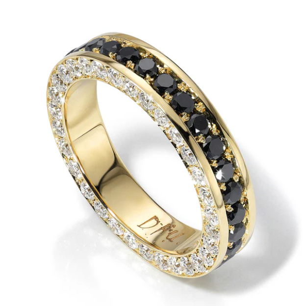 Infinity Band with Black and White Diamonds