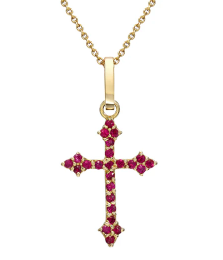 Ruby Baby Cross Pendant