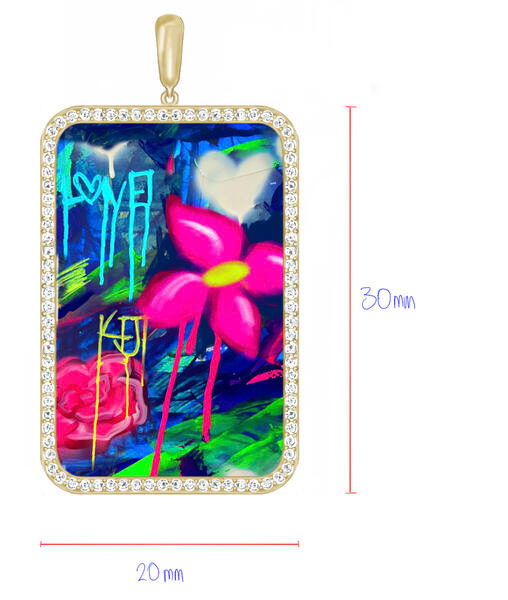 Flower Power Dog Tag