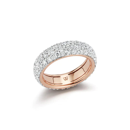 OC x WF 18K Rose Gold White Diamond Band Ring