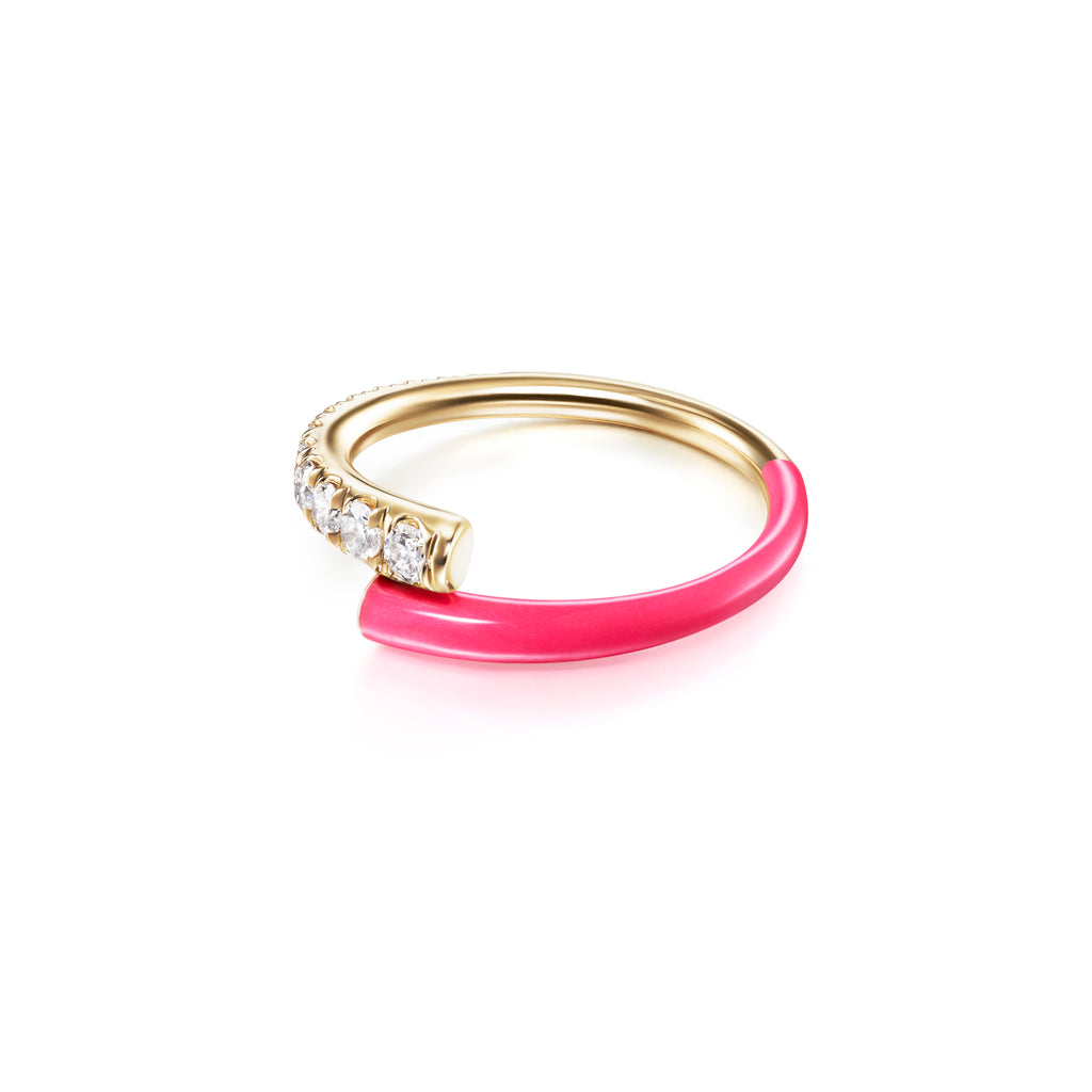 Pink Enamel Heart Eternity Ring, Daughter Gift, Pink Enamel Jewelry, Full  Eternity Band, Pink Jewelry, Pink Rings, Valena Jewels Rings 