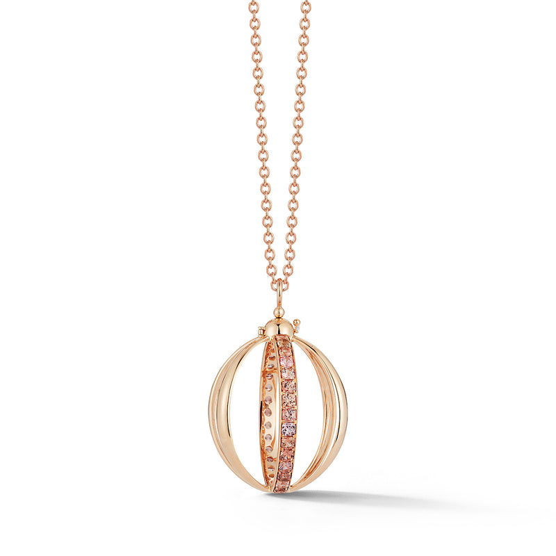 Medium Rose Gold Purple/Grey Spinel Cage Pendant