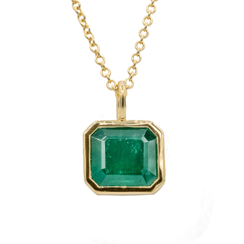 Square Emerald Pendant