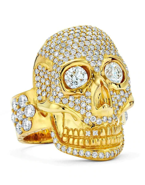 Diamond Pavé Skull Ring